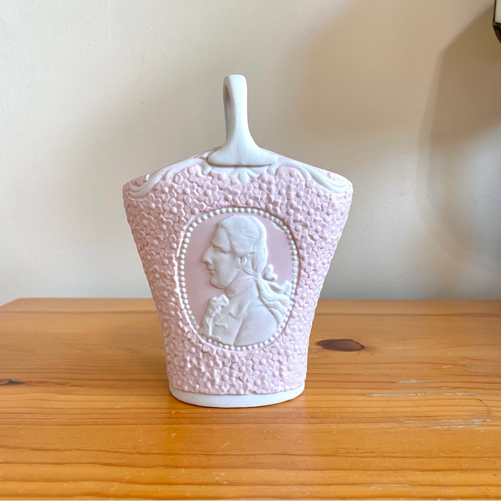 Antique or Vintage Basket Vase Cameo Pink Flowers Wedding Spring